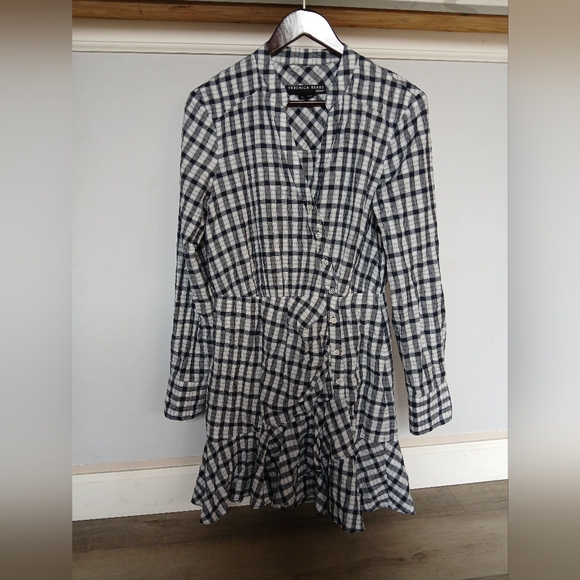 Veronica Beard Jeans Sherry Plaid Wrap Shirt dress. Size M - Picture 4 of 10